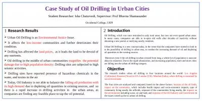 Case Study of Oil Drilling in Urban Cities