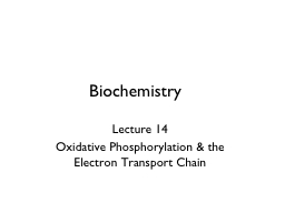 Biochemistry Lecture  14