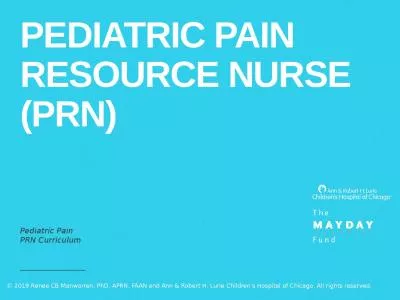 Pediatric Pain Resource Nurse