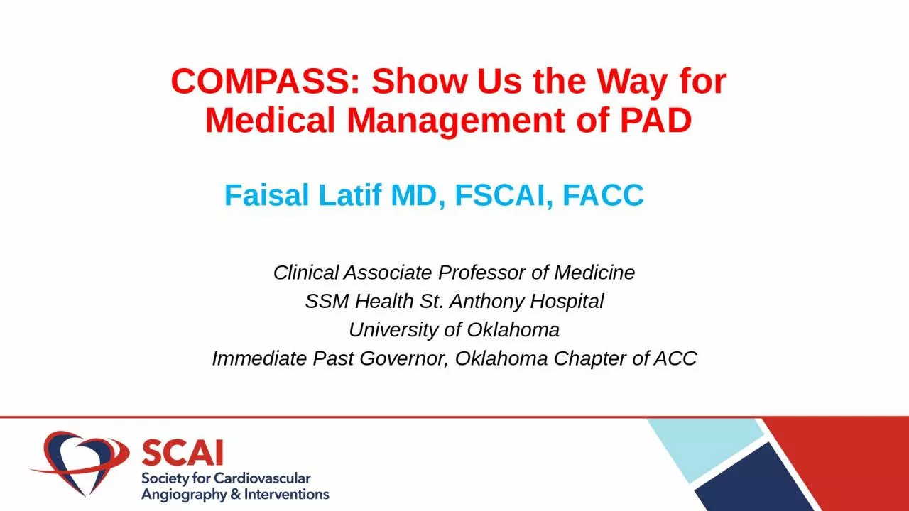 PPT-COMPASS: Show Us the Way for Medical Management of PAD