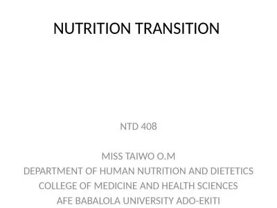 NUTRITION TRANSITION  NTD 408