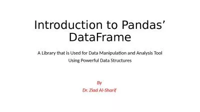 Introduction to Pandas’