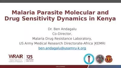 Malaria Parasite Molecular and Drug Sensitivity Dynamics in Kenya