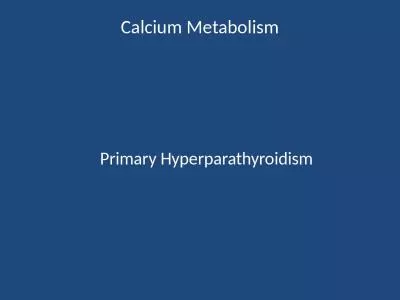 Calcium Metabolism