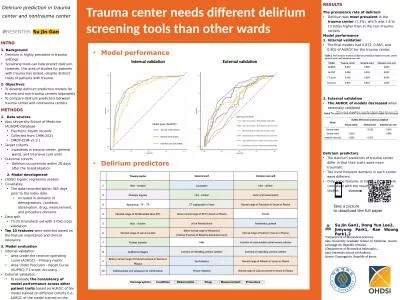 Trauma center needs different delirium screening tools than other wards