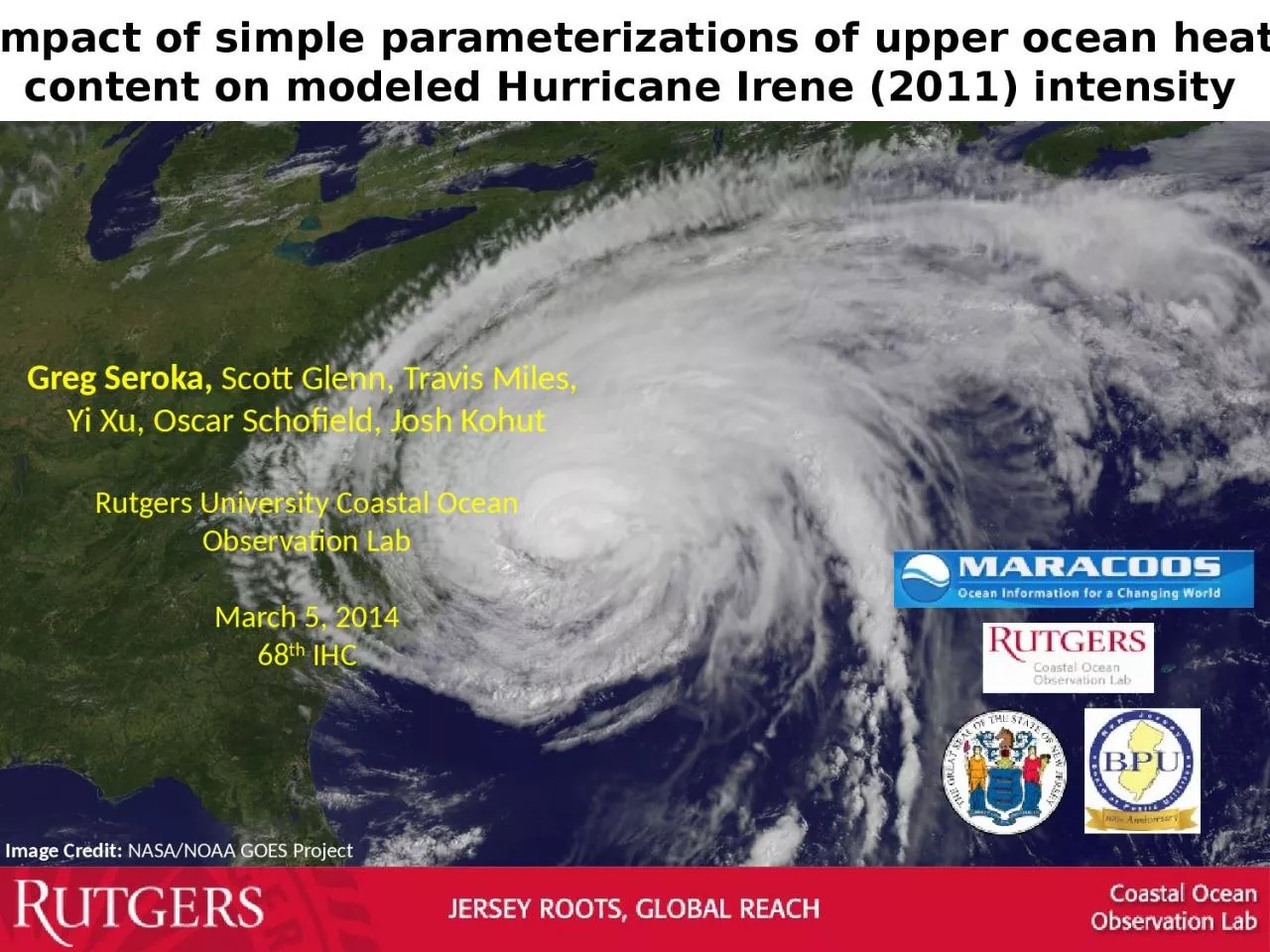 PPT-Impact of simple parameterizations of upper ocean heat content on modeled Hurricane Irene