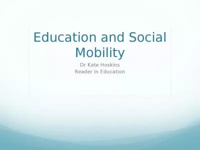 Education and Social Mobility