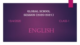 GLOBAL SCHOOL SESSION (2020-2021)