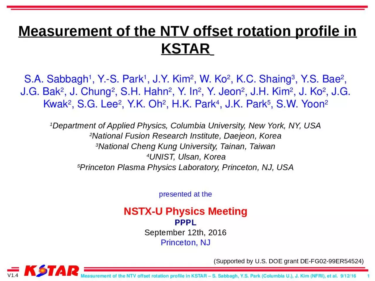 Measurement of the NTV offset rotation profile in