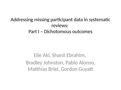 Addressing missing participant data in systematic reviews: