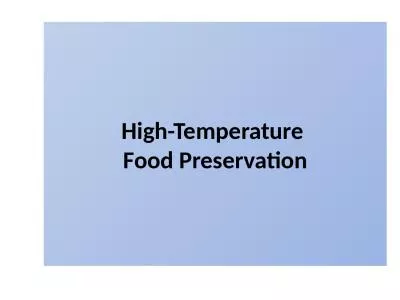 High-Temperature  Food Preservation