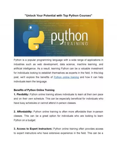 Unlock Your Potential with Top Python Courses