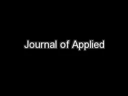 Journal of Applied