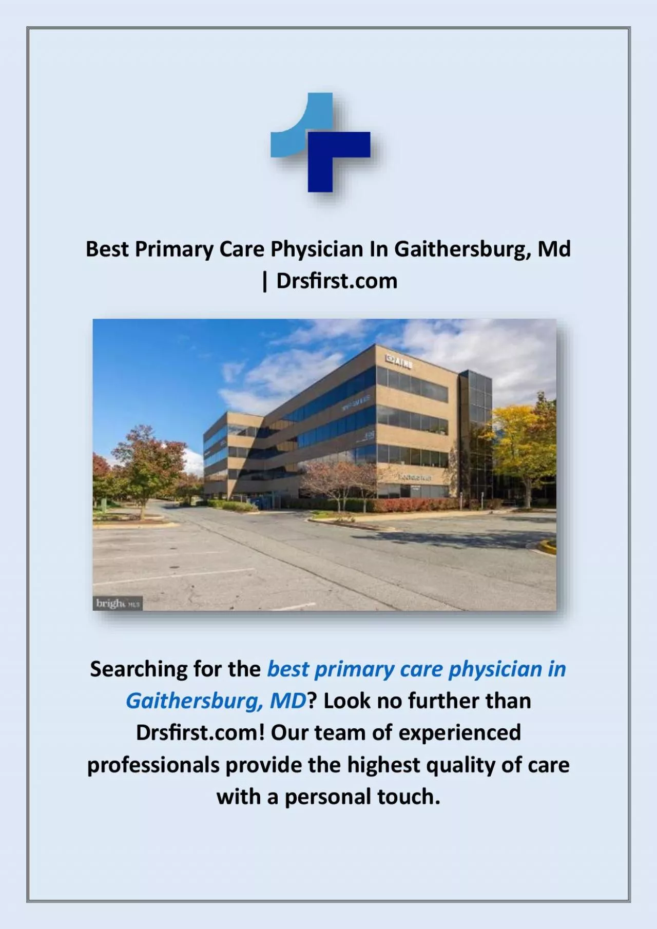 PDF-Best Primary Care Physician In Gaithersburg, Md | Drsfirst.com