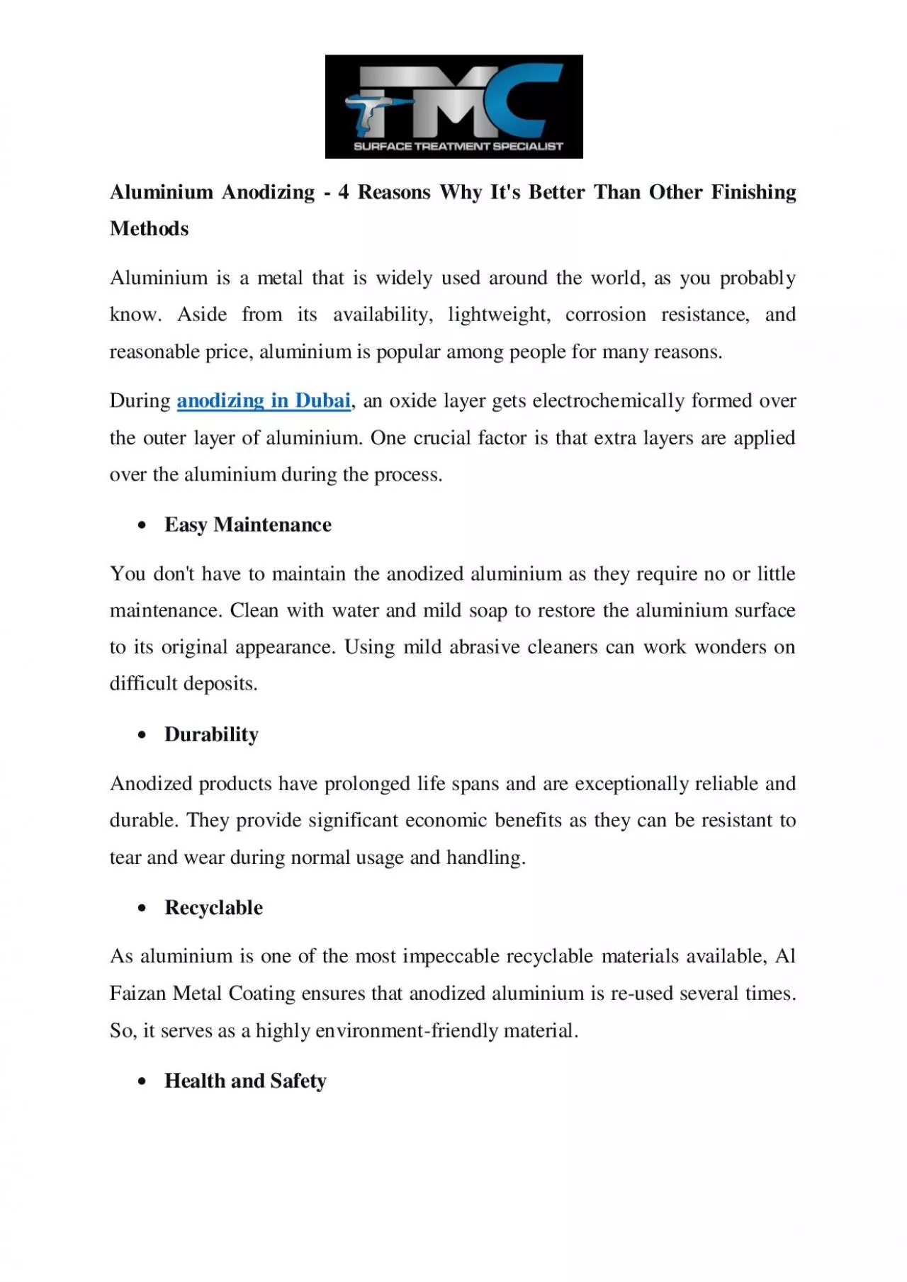 PDF-Aluminium Anodizing - 4 Reasons Why It's Better Than Other Finishing Methods