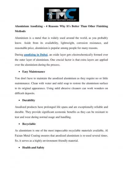 Aluminium Anodizing - 4 Reasons Why It's Better Than Other Finishing Methods 