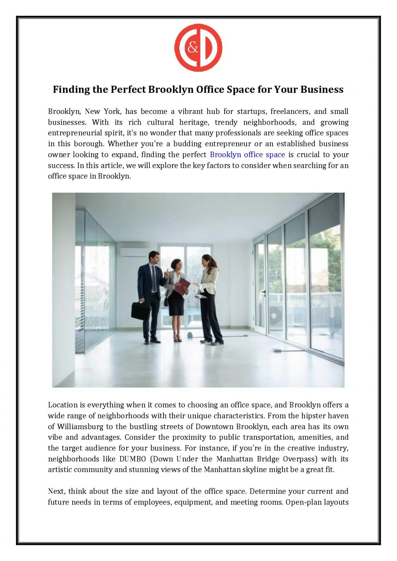 Finding the Perfect Brooklyn Office Space for Your Business