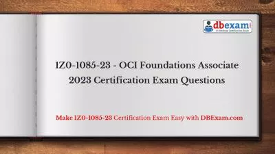 1Z0-1085-23 - OCI Foundations Associate 2023 Certification Exam Questions