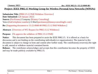 <January 2022> <Pat Kinney>, <Kinney Consulting>