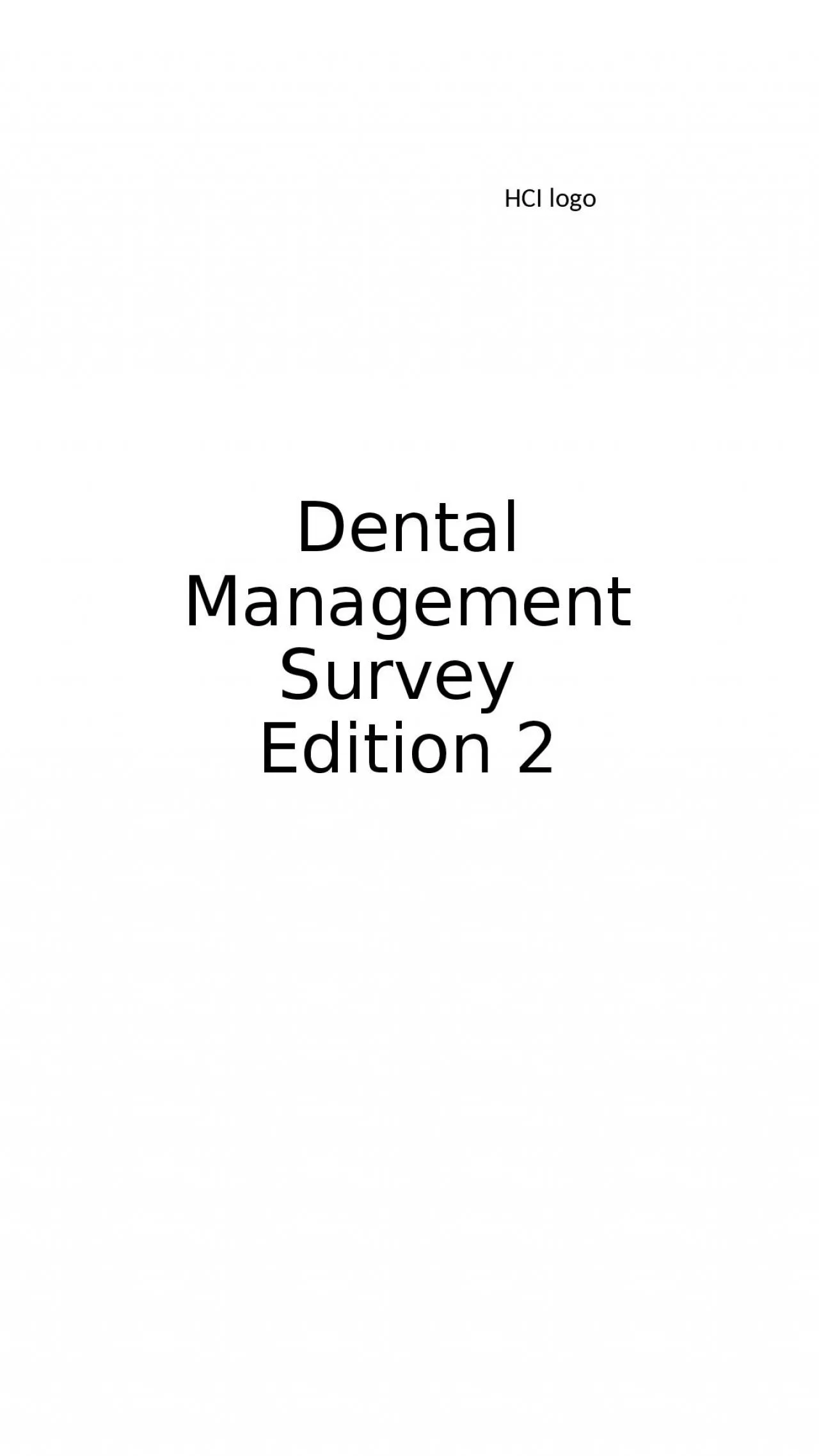 Dental Management Survey