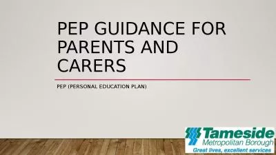 PEP guidance for parents and carers