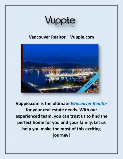 Vancouver Realtor | Vuppie.com