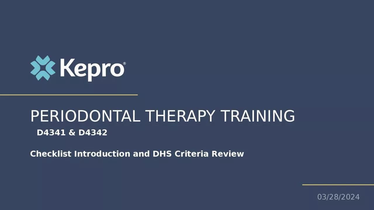 Periodontal therapy training