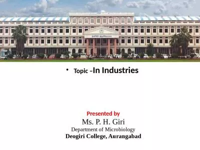 Topic  – In Industries