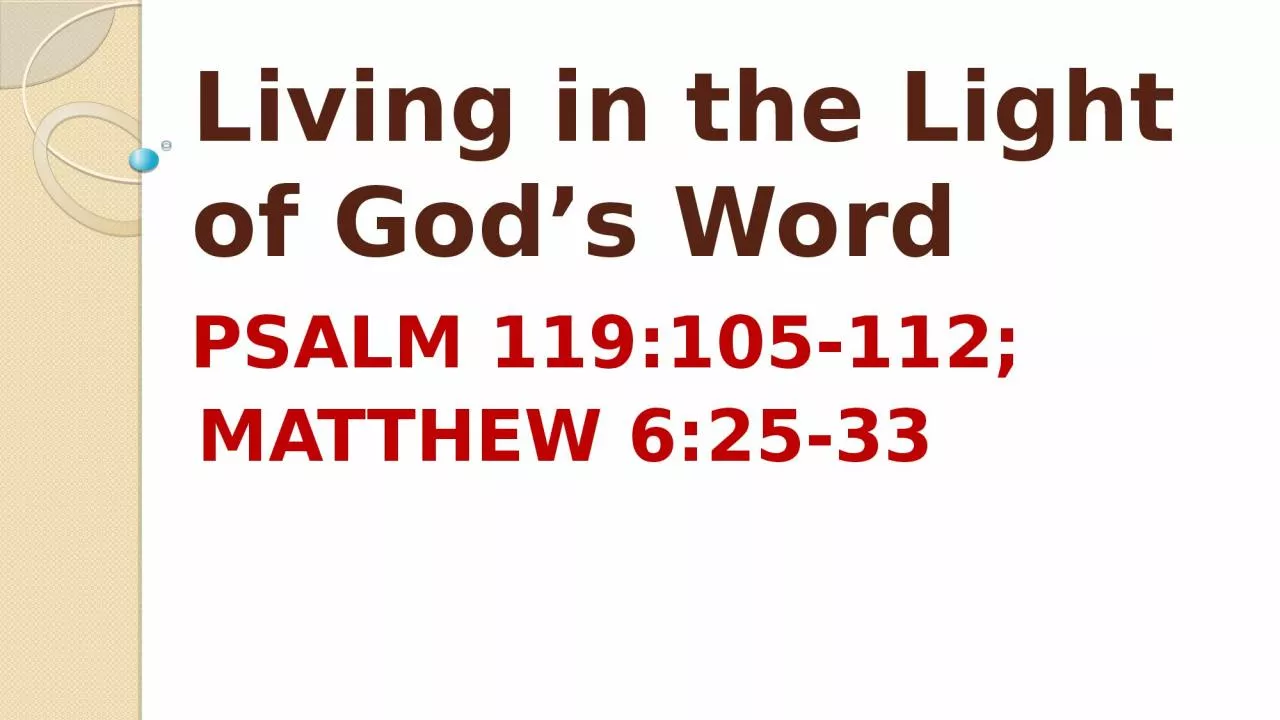 PPT-Living in the Light of God’s Word