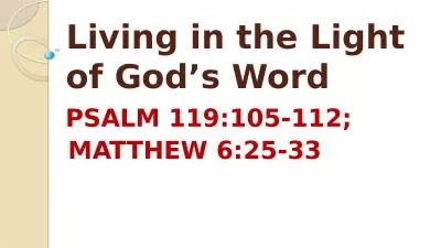 Living in the Light of God’s Word