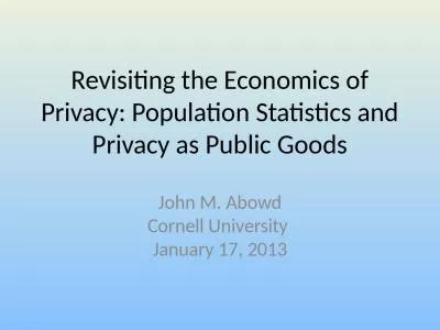 Revisiting the Economics of Privacy: Population Statistics and Privacy as Public Goods