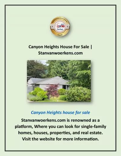 Canyon Heights House For Sale | Stanvanwoerkens.com