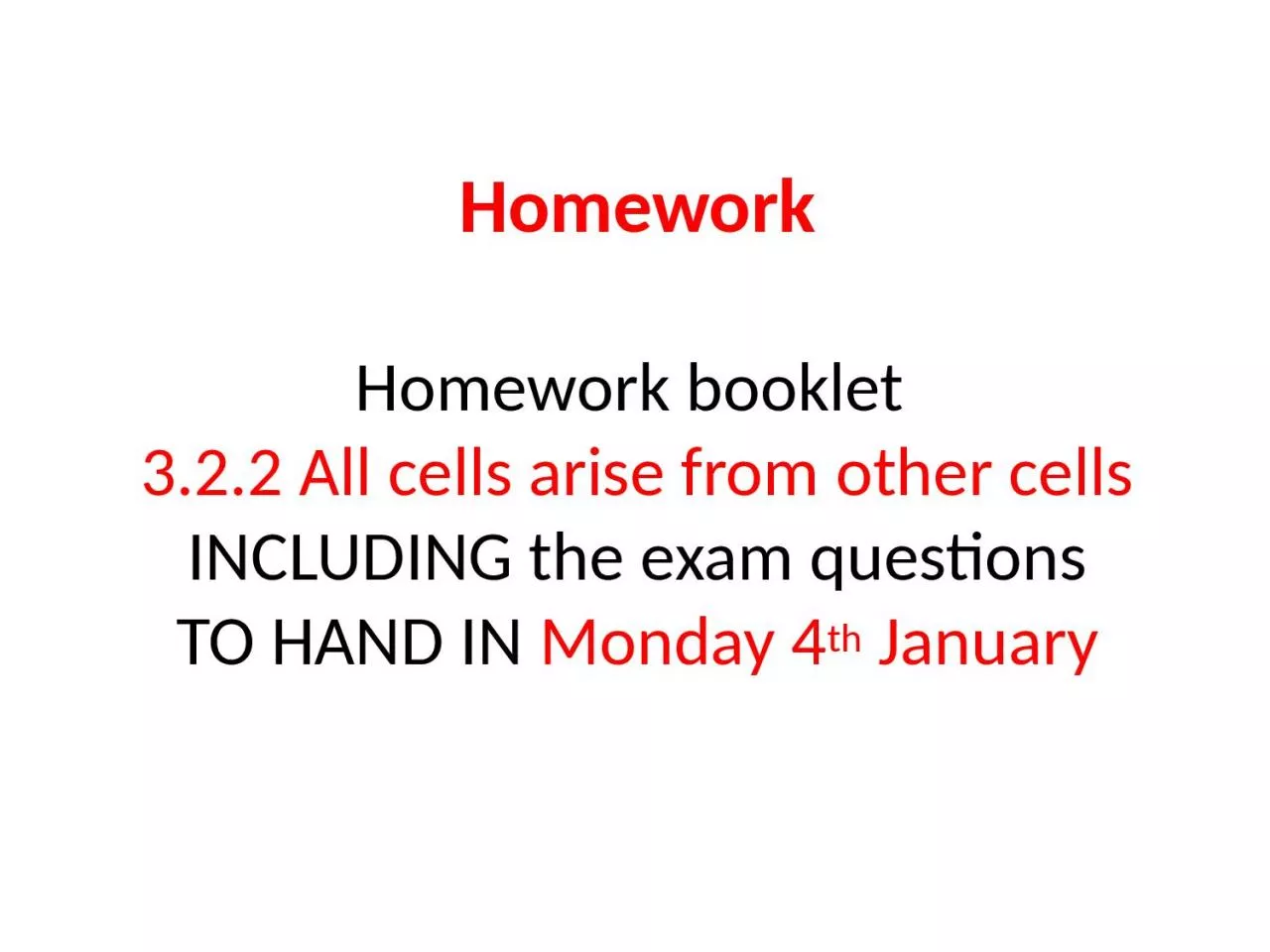 PPT-Homework Homework booklet