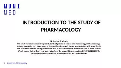 Department  of   Pharmacology