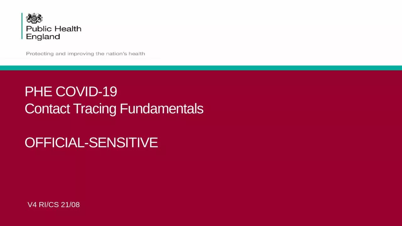 PPT-PHE COVID-19 Contact Tracing Fundamentals