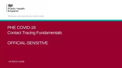 PHE COVID-19 Contact Tracing Fundamentals