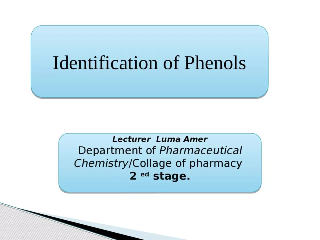 PPT-Identification of Phenols