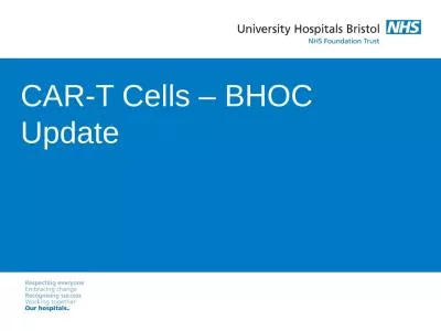 CAR-T Cells  –   BHOC Update