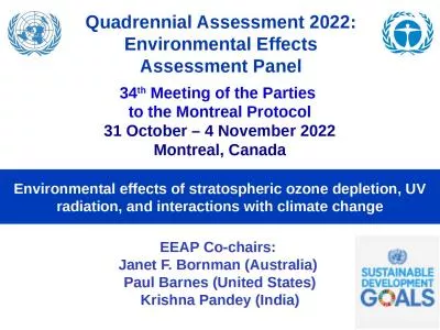 EEAP Co-chairs:  Janet F. Bornman (Australia)