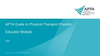 APTA Guide to Physical Therapist Practice