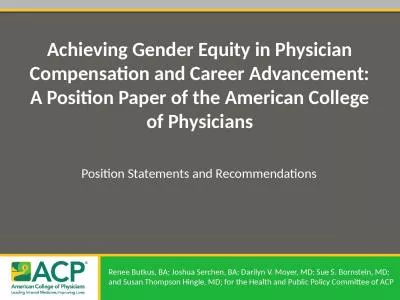 Achieving Gender Equity in Physician