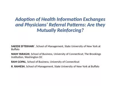 Adoption of Health Information Exchanges and Physicians’ Referral Patterns: Are they