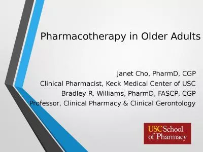 Pharmacotherapy in Older Adults