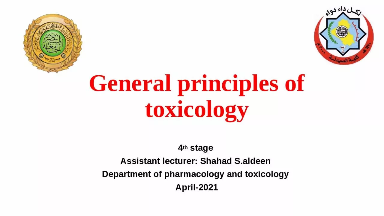 General principles of toxicology
