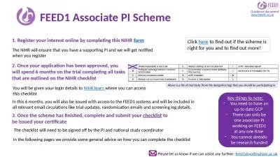 FEED1 Associate PI Scheme