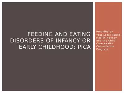 Provided by  Your Local Public Health Agency and the Child Care Health Consultation Program