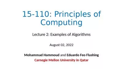 15-110: Principles of Computing