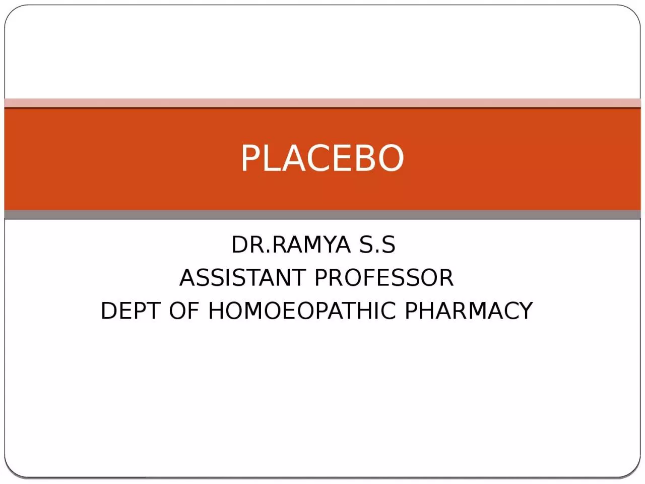 PPT-DR.RAMYA S.S ASSISTANT PROFESSOR