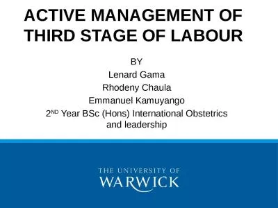 ACTIVE MANAGEMENT OF THIRD STAGE OF LABOUR