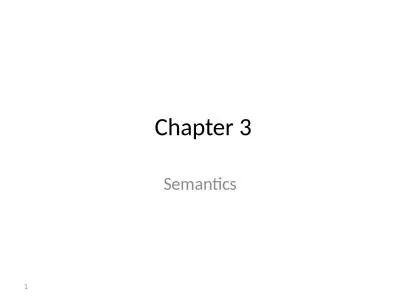 Chapter 3  Semantics 1 CHAPTER 3